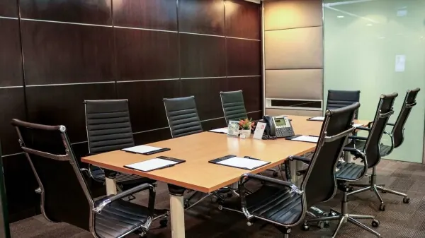 Conference room with leather chairs