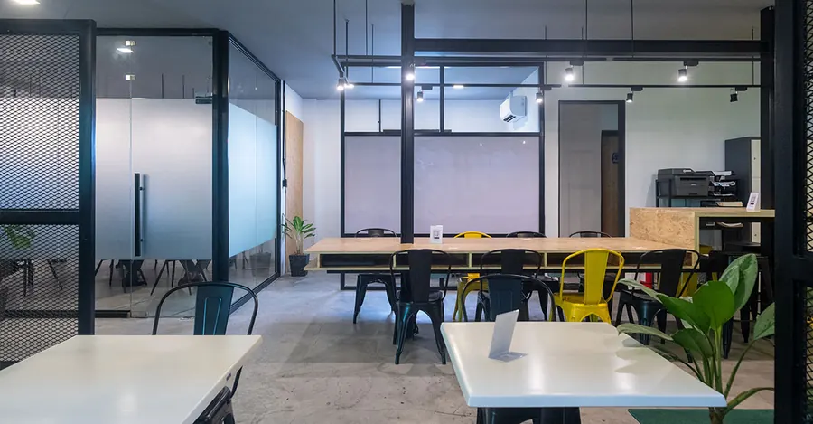 Coworking area at vOffice Hollywood Square, Quezon City