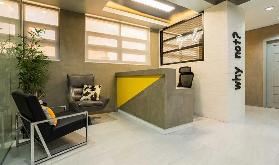 Reception lounge at vOffice San Pedro, Laguna