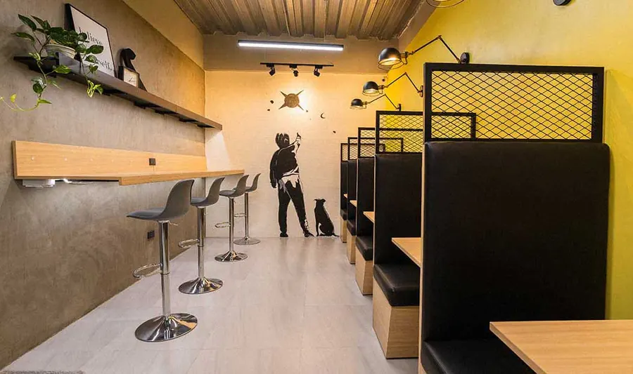 Café counter and booth seating