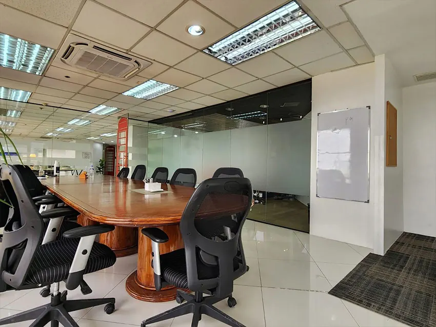 Conference room with an oval table